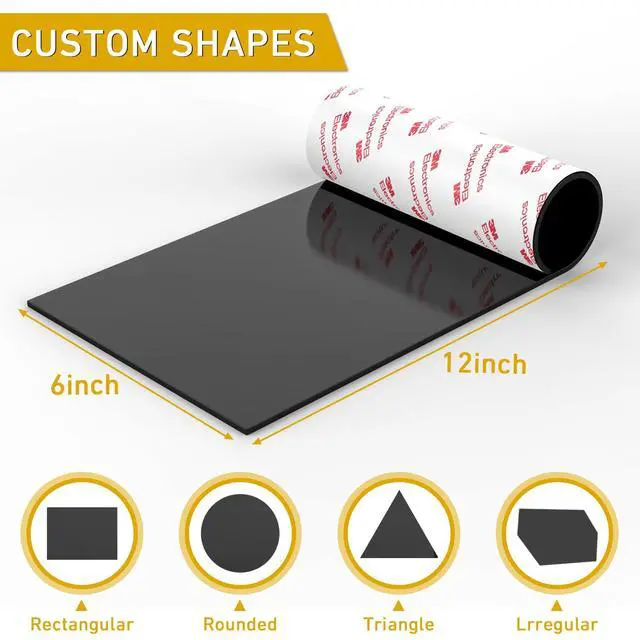 Alt view image 4 of 7 - 2 pcs Anti-Slip Pads Silicone Rubber Plastic Pads 150x300mm 3M Self-Stick Adhesive Non Slip Mats for Furniture Fixator Protector Mat (6x12inch)