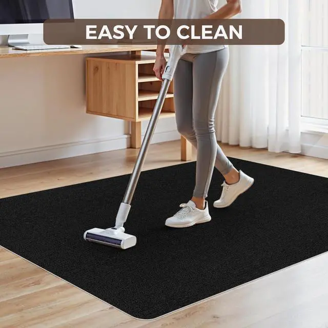 Alt view image 6 of 7 - Office Chair Mat for Hardwood Floor 36x48 Inch, Non-Slip Rolling Chair Mat, Flat Lay Floor Protector for Wood Tile Laminate, Anti-Slip Sound Absorbing(Black)