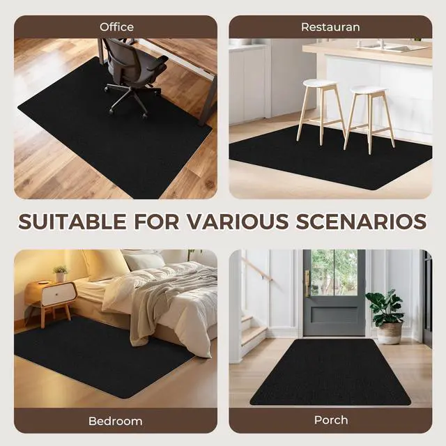 Alt view image 7 of 7 - Office Chair Mat for Hardwood Floor 36x48 Inch, Non-Slip Rolling Chair Mat, Flat Lay Floor Protector for Wood Tile Laminate, Anti-Slip Sound Absorbing(Black)