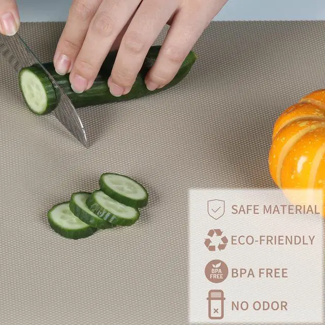 Alt view image 3 of 7 - Kitchen Shelf Liner Drawer Liners, Non-Adhesive Refrigerator Liners Waterproof Fridge Mats with Strong Durable Kitchen Cabinets Mat for Drawers, Shelves, Pantry Khaki