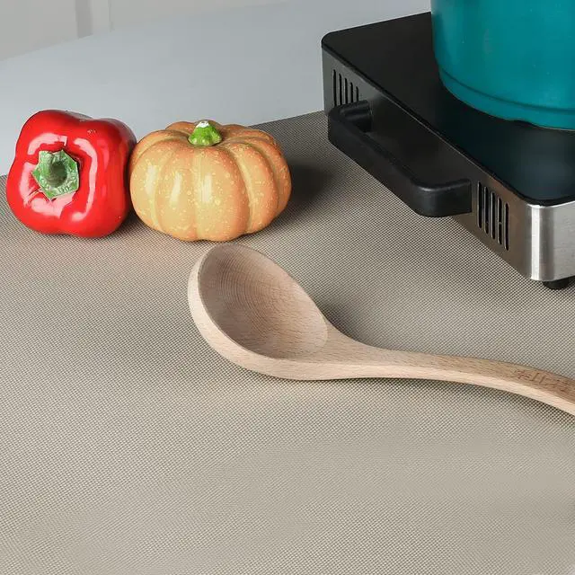 Alt view image 7 of 7 - Kitchen Shelf Liner Drawer Liners, Non-Adhesive Refrigerator Liners Waterproof Fridge Mats with Strong Durable Kitchen Cabinets Mat for Drawers, Shelves, Pantry Khaki