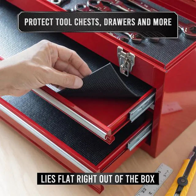 Alt view image 3 of 7 - Toolbox Liner Non-Slip Tool Drawer Liner 16ft x 16" Black