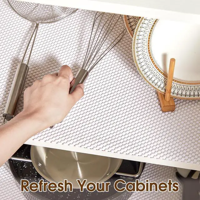 Alt view image 3 of 7 - Shelf Liner for Kitchen Cabinets and Drawers, White, 12" x 120"