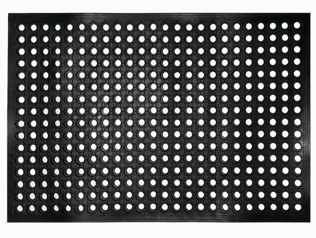 Main image of Anti Fatigue Rubber Floor Mats, 24 x 36 Inch Non-Slip Restaurant Mat Door Mat Drainage Mat for Indoor Outdoor Wet Area, Pool Entry, Garden - Black