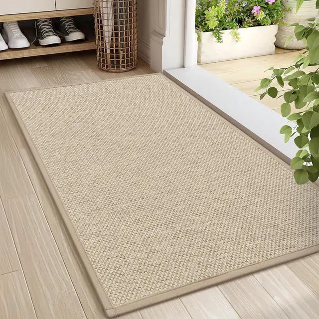 Main image of Door Mat 24"x36", Non Slip Door Mat Indoor Entrance, Rubber Backing Front Indoor Door mats Washable Absorbent Low-Profile Entryway Entry Resist Dirt Inside Door Mats, Khaki