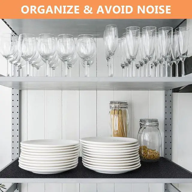 Alt view image 6 of 7 - Shelf Liner for Cabinets, Drawer Non Adhesive Non Slip Foam Mat for Kitchen, Pantry, Bathroom, Cupboard, Garage, Closet, Shelves, Drawer, Tool Box, Black 11.8 x 59 inches