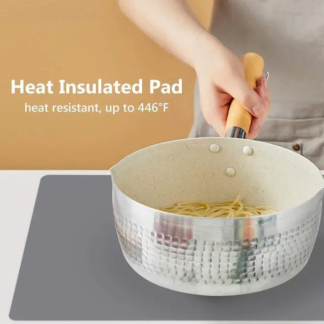 Alt view image 5 of 7 - 25x17x0.03 Silicone Mats for Kitchen Counter, Large Silicone Countertop Protector, Nonskid Heat Resistant Desk Saver Pad, Multipurpose Mat, Placemat, Dark Gray