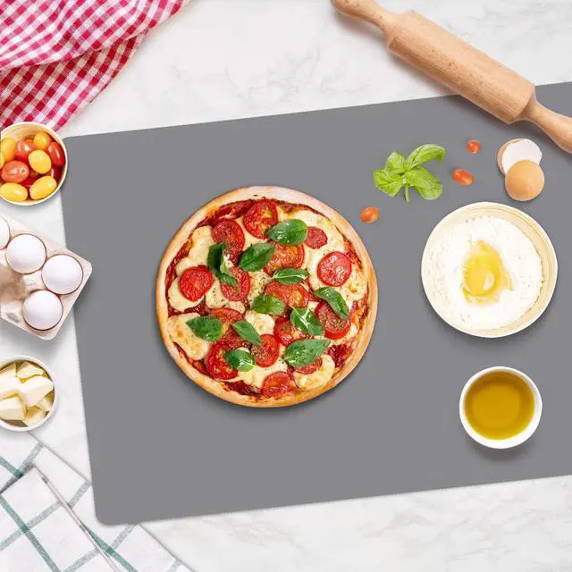 Alt view image 7 of 7 - 25x17x0.03 Silicone Mats for Kitchen Counter, Large Silicone Countertop Protector, Nonskid Heat Resistant Desk Saver Pad, Multipurpose Mat, Placemat, Dark Gray