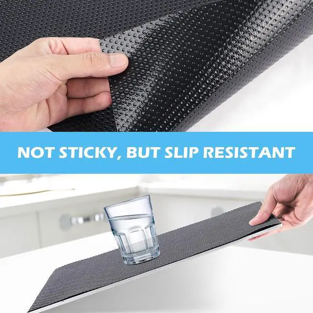 Alt view image 3 of 6 - Drawer Liners, Waterproof Shelf Liner, Anti-Slip Non-Adhesive BPA Free Kitchen Cupboard Cabinet Liner Refridge Fridge Mats Sink Protector Strong Durable for Home (Black/11.8in x 10Ft)
