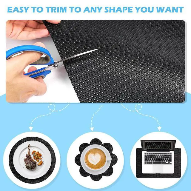 Alt view image 4 of 6 - Drawer Liners, Waterproof Shelf Liner, Anti-Slip Non-Adhesive BPA Free Kitchen Cupboard Cabinet Liner Refridge Fridge Mats Sink Protector Strong Durable for Home (Black/11.8in x 10Ft)