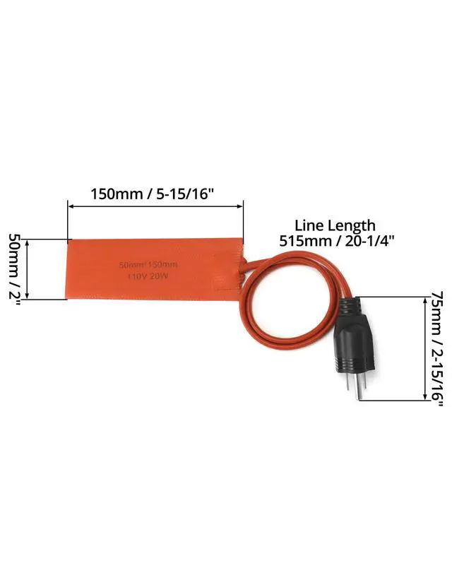 Alt view image 2 of 7 - Silicone Heating Pad 20W 110V with US Plug 4 Pack Flexible Heat Pad for Pipes, Tanks & Valves