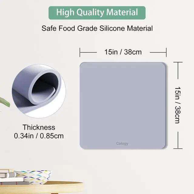 Alt view image 2 of 6 - Heat Press Mat Silicone 15x15 inch, Heat Press Pad Resistant Fireproof 0.34in Thickness, Double Sided Easy Washable Mat for Vinyl Ironing Insulation Transfer Crafting Sublimation Projects