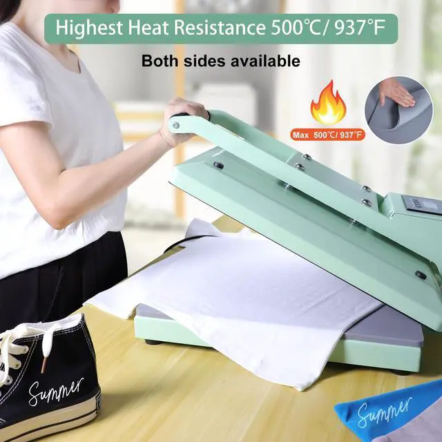 Alt view image 3 of 6 - Heat Press Mat Silicone 15x15 inch, Heat Press Pad Resistant Fireproof 0.34in Thickness, Double Sided Easy Washable Mat for Vinyl Ironing Insulation Transfer Crafting Sublimation Projects