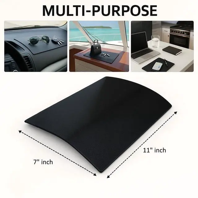 Alt view image 2 of 7 - Extra Large Non-Slip Car Dashboard Sticky Pad 11"x7" MINI-FACTORY Fixate Gel Mat for Phones, Glasses, Keys Anti-Slip Grip
