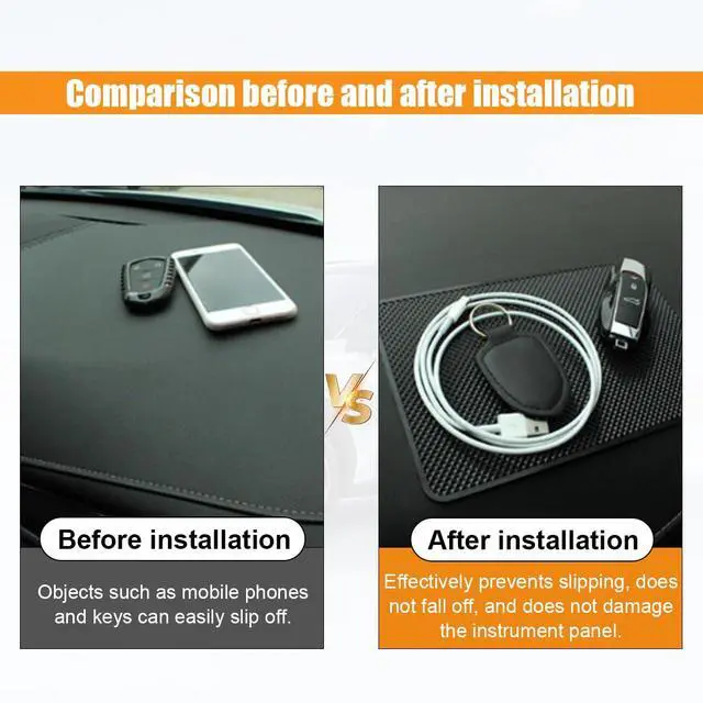 Alt view image 6 of 7 - Car Dashboard Anti-Slip Mat, 10.6"×5.9" Non-Slip Adhesive Pad, Grid