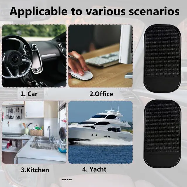 Alt view image 4 of 7 - Car Dashboard Anti-Slip Mat, 5-Pack Non Slide Pad for Car Sticky Extra-Thick Dash Pad for Radar Detector, Cell Phone, Sticky Mat and Anti Slip Pad/Car Dash Accessories