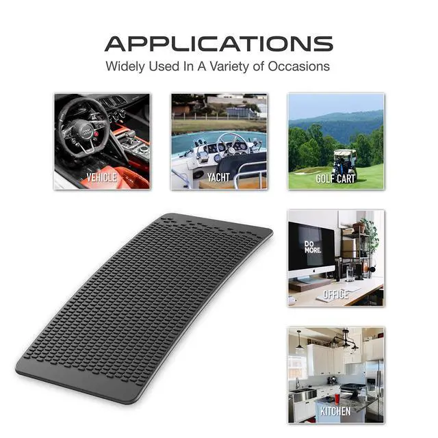 Alt view image 5 of 7 - Car Dashboard Non Slip Mat, JIMISHA Anti Slip Pad, Anti Slide Sticky Dash Pad, Multifunctional Fixate Gripping Gel Pad for Radar Detector, Cell Phone, Keys, Glass, GPS, Coins 6.3x2.8 inch (2 Pack)