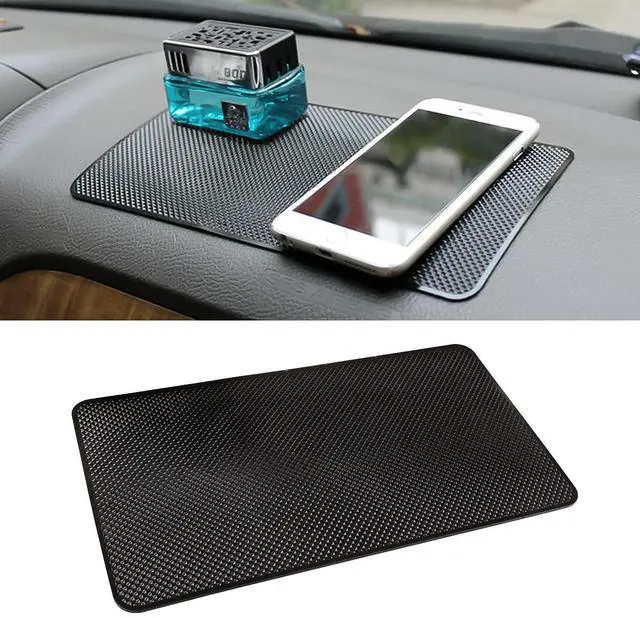Main image of 10.6 x 5.9 Inch Car Dashboard Anti-Slip Mat, Black/Grid