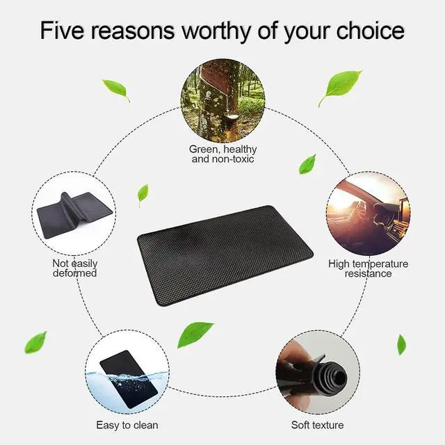 Alt view image 4 of 7 - 10.6 x 5.9 Inch Car Dashboard Anti-Slip Mat, Black/Grid