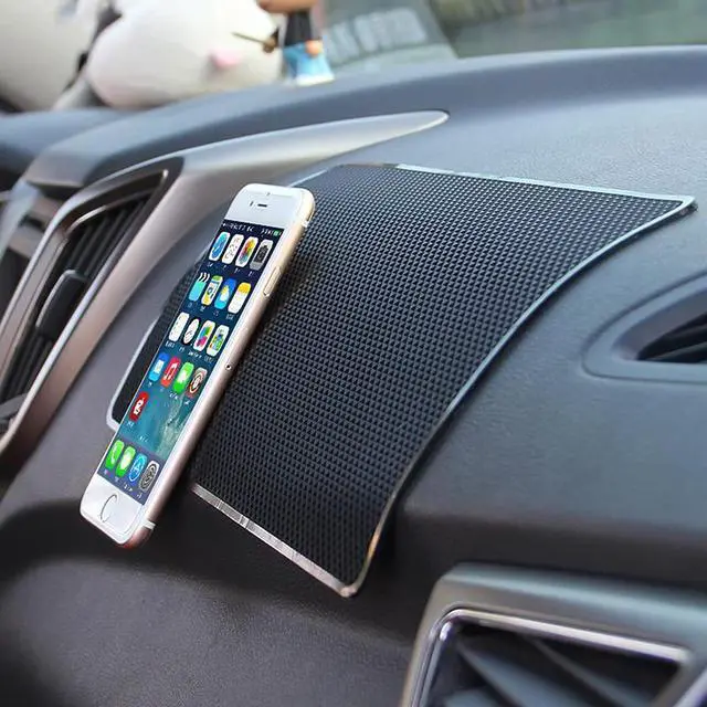 Alt view image 6 of 7 - 10.6 x 5.9 Inch Car Dashboard Anti-Slip Mat, Black/Grid