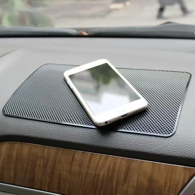 Alt view image 7 of 7 - 10.6 x 5.9 Inch Car Dashboard Anti-Slip Mat, Black/Grid