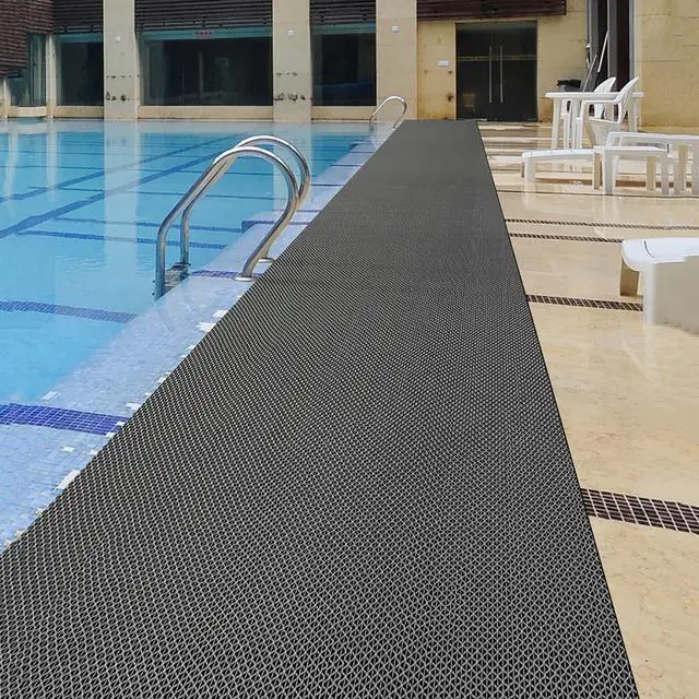 Main image of Drainage Non Slip Flooring Mats Swimming Pool Bathroom Anti-Fatigue Rubber Matting 3x10 Ft Heavy Duty Commercial Anti Slip Floor Mats for Garage Restaurant Sauna SPA,Gray/Grey,0.9×3M