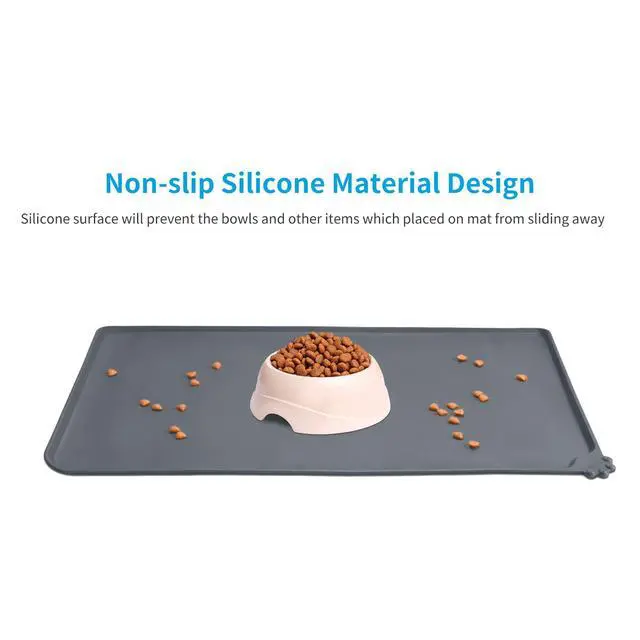 Alt view image 2 of 7 - Waterproof Silicone Pet Feeding Mats,Anti-Slip Dog Food Bowl Pad