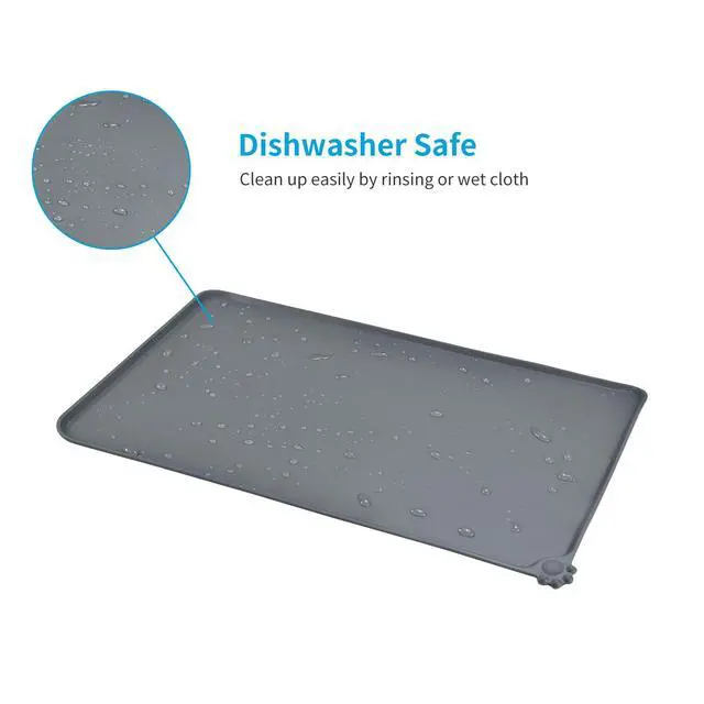 Alt view image 5 of 7 - Waterproof Silicone Pet Feeding Mats,Anti-Slip Dog Food Bowl Pad