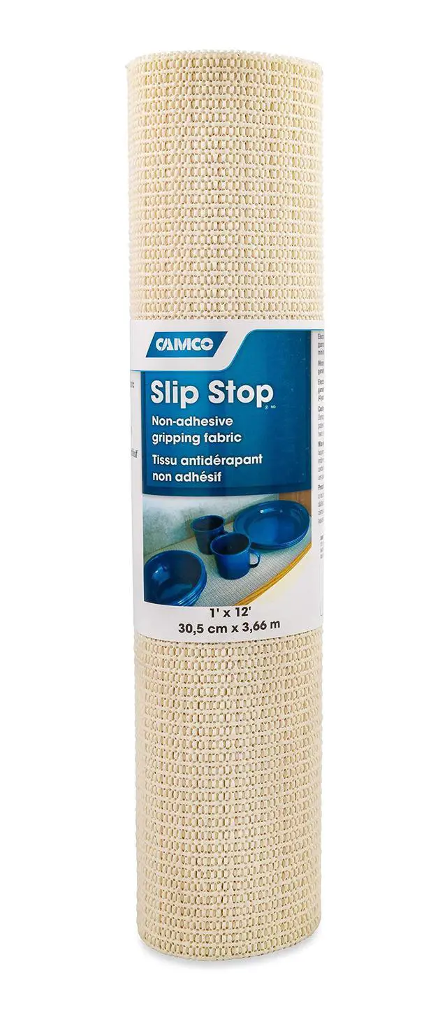 Alt view image 4 of 6 - Slip Stop Liner - Prevents Slipping and Sliding in RVs & Camper Kitchen Shelves and Drawers | Great for Toolboxes, Rugs, & More |Durable, Washable Material | 1' x 12' Roll - Cream (43277)