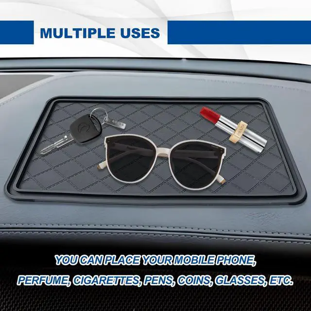 Alt view image 3 of 7 - Car Dashboard Anti-Slip Mat, 10.4"x 5.9" Multifunctional Universal Car Magic Dashboard Sticky Adhesive Mat, for Phones Sunglasses Keys Electronic Devices and More Use