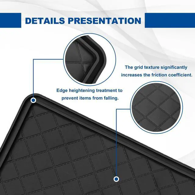 Alt view image 4 of 7 - Car Dashboard Anti-Slip Mat, 10.4"x 5.9" Multifunctional Universal Car Magic Dashboard Sticky Adhesive Mat, for Phones Sunglasses Keys Electronic Devices and More Use
