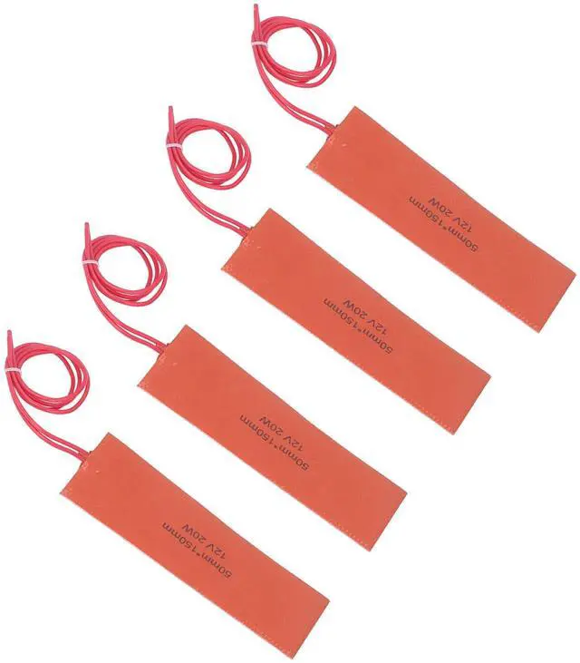 Main image of 4PCS 20W 12V Silicone Rubber Heating Pad Flexible Silicone Heater Mat Electric Blanket Mat for Mixing and Thermal Insulation of Industrial Equipment
