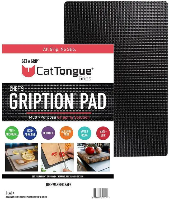Main image of Grips 8"x12" Non-Slip Mat for Cutting Board, Black, 1-Pack