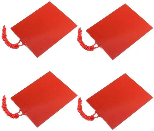 Main image of 4PCS Silicone Heating Element, Icstation Heating Pad for Electronics 12V 25W Rubber Heater Constant Temperature 80X100mm/3.15X3.94 inch