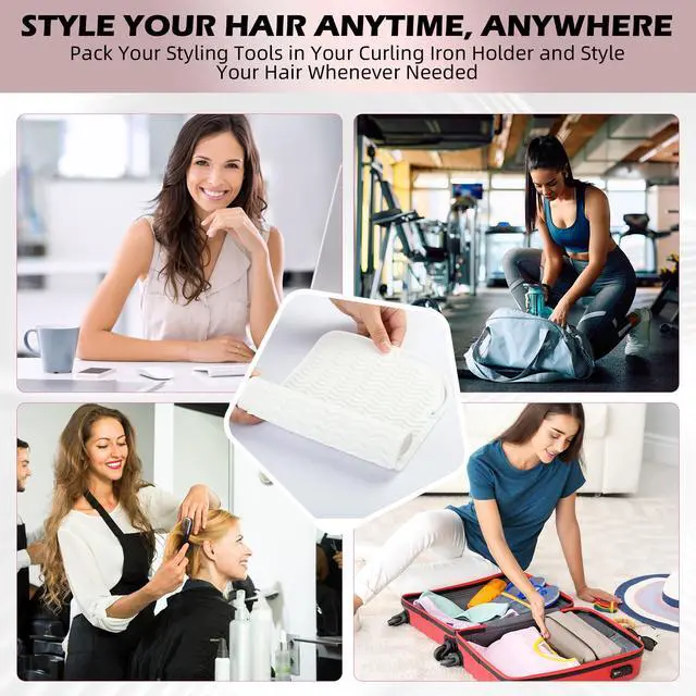 Alt view image 7 of 7 - Silicone Heat Resistant Mat for Hair Tools, 11" x 7.5", White