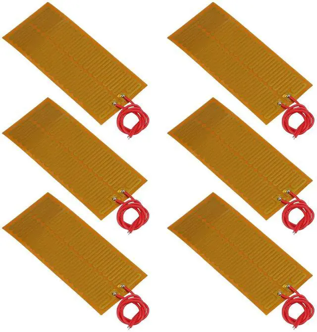 Main image of 6pcs 45mmx100mm Film Heater Plate Adhesive Pad, PI Heating Elements Film 24V 30W Strip Heater Adhesive Polyimide Heater Plate