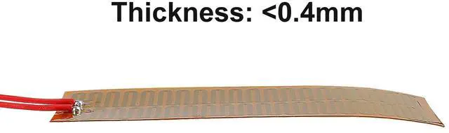 Alt view image 4 of 7 - 6pcs 45mmx100mm Film Heater Plate Adhesive Pad, PI Heating Elements Film 24V 30W Strip Heater Adhesive Polyimide Heater Plate