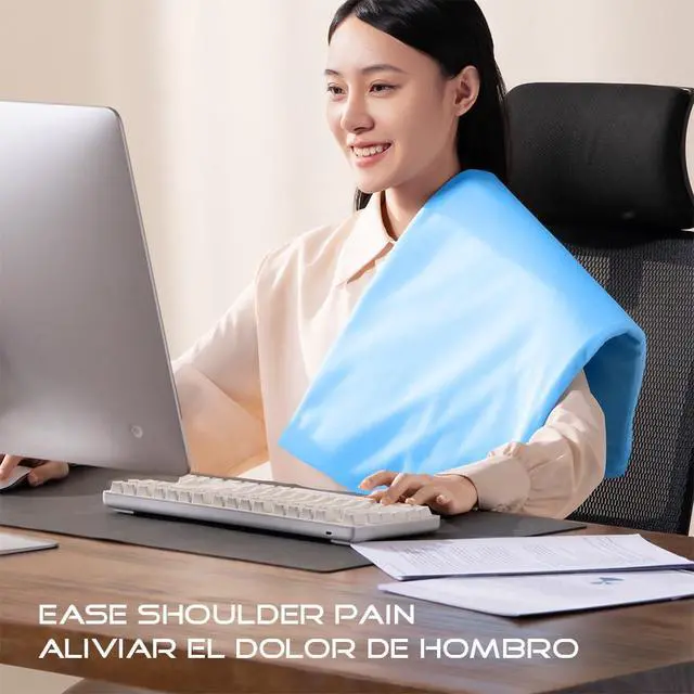 Alt view image 4 of 7 - ® Vinyl Large Heating Pad 3 Timers and Stay on for Back Pain Relief and Cramps, 4 Temperature Settings Hot Electric Heat Pad with Washable Cover Blue (12"x 24")