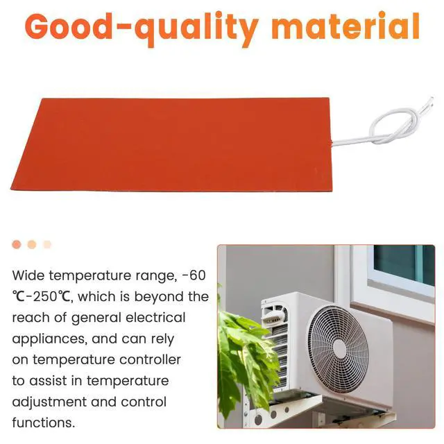 Alt view image 4 of 7 - 12V Silicone Heating Pad Rubber Heat Mat Heated Bed Plate Flexible Waterproof Heating Piece for Battery