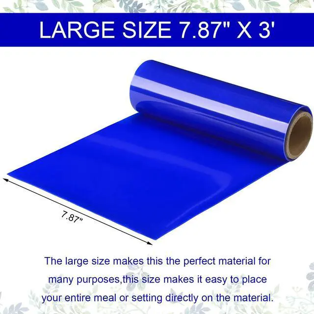 Alt view image 2 of 7 - 2 Pcs Non Slip Silicone Grip Material Roll Anti Slip Large Roll 7.87'' x 3 ft Cut to Size Mat Large Table Pads for Eating Aids Baking Crafts Counter Drawer or Any Surface, Blue