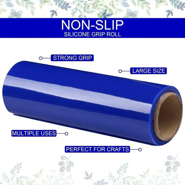 Alt view image 5 of 7 - 2 Pcs Non Slip Silicone Grip Material Roll Anti Slip Large Roll 7.87'' x 3 ft Cut to Size Mat Large Table Pads for Eating Aids Baking Crafts Counter Drawer or Any Surface, Blue