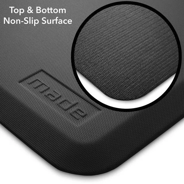 Alt view image 4 of 7 - 73" x 24" Bedside Non-Slip Fall Mat for Elderly - Fall Prevention Anti-Skid Pad with Beveled Edge Anti-Fatigue Floor Mat, Black