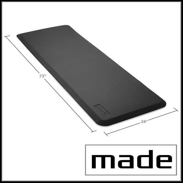 Alt view image 7 of 7 - 73" x 24" Bedside Non-Slip Fall Mat for Elderly - Fall Prevention Anti-Skid Pad with Beveled Edge Anti-Fatigue Floor Mat, Black