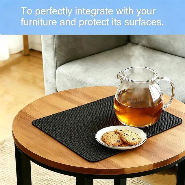 Alt view image 2 of 6 - Anti Slip Mat, Non Slip Pad - 10x7.5 Inch Black Reusable Rubber Desk Mat