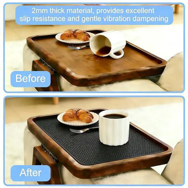 Alt view image 4 of 6 - Anti Slip Mat, Non Slip Pad - 10x7.5 Inch Black Reusable Rubber Desk Mat