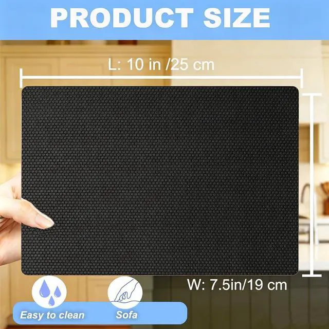 Alt view image 5 of 6 - Anti Slip Mat, Non Slip Pad - 10x7.5 Inch Black Reusable Rubber Desk Mat