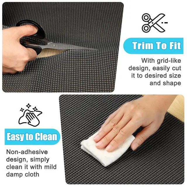 Alt view image 5 of 6 - Non-Slip Shelf Cabinet and Drawer Liner, 12IN x 10FT, Black