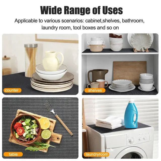 Alt view image 6 of 6 - Non-Slip Shelf Cabinet and Drawer Liner, 12IN x 10FT, Black