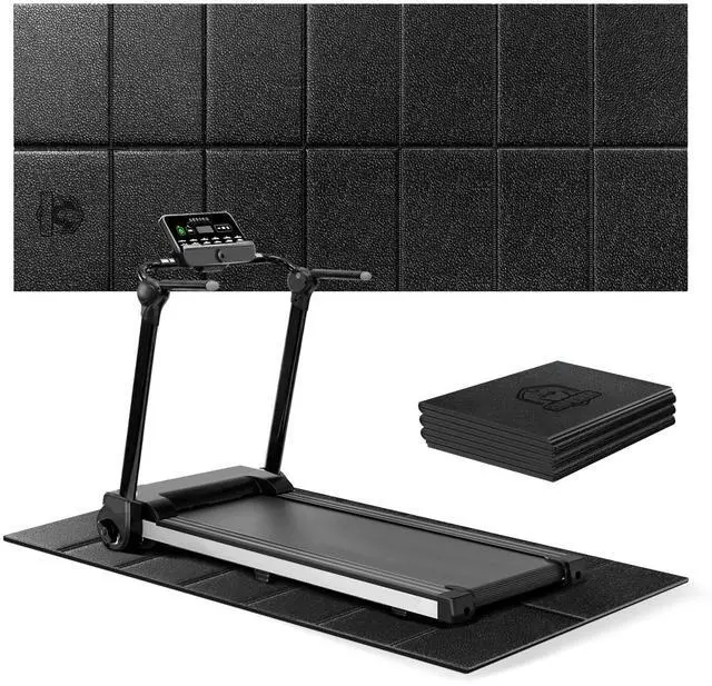 Main image of Treadmill Mat, 55"x24"/68"x24"/79"x35.5" Non-Slip Foldable Exercise Equipment Mat for Walking Pad, Weight Bench, Noise Reducing Shock Absorbing Floor Protector for Home Gym, Carpet & Hardwood Floors