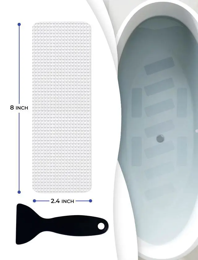 Alt view image 3 of 7 - XXL Anti Slip Shower Stickers 12 PCS, Non-Slip Bath Tub Strips, Clear